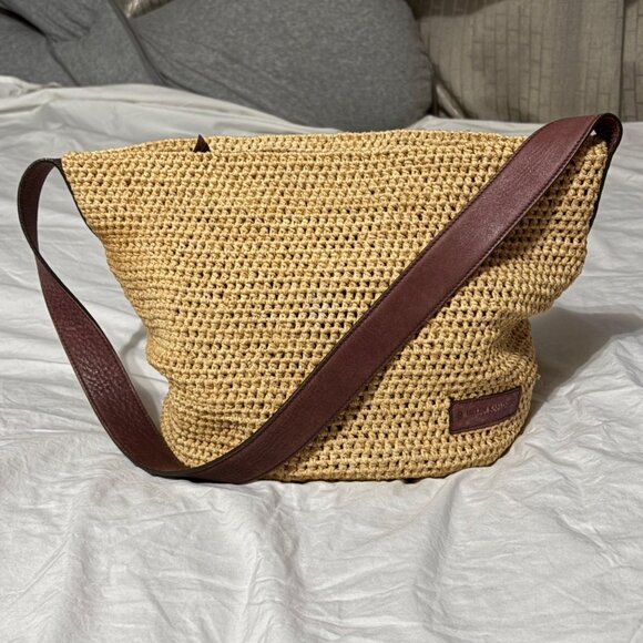 Helen Kaminski Crochet Raffia & Leather Crochet Boho Hobo Shoulder Crossbody Bag - Picture 2 of 16